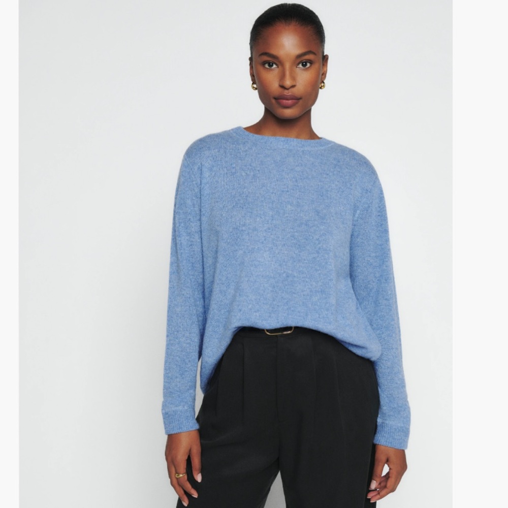 Reformation Blue Cashmere Boyfriend Sweater